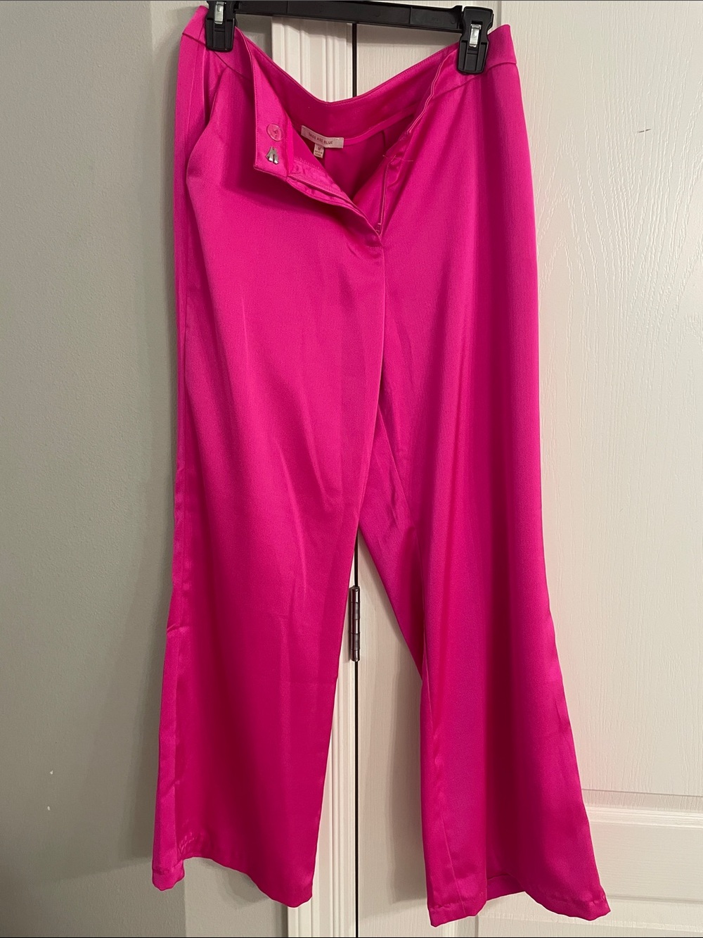 Skies are Blue Bright Pink Women's Wide-Leg Pants